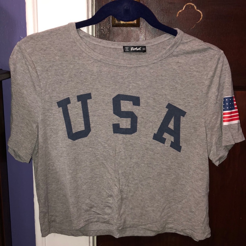 Romwe USA Crop Top